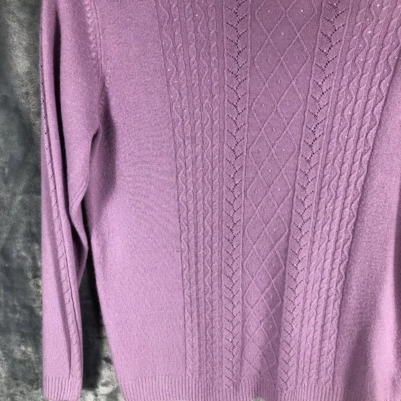 Classic Elements Petite Women’s Sweater Plum Size Small - Picture 8 of 13